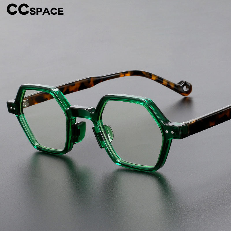CCSpace Unisex Full Rim Polygonal Tr 90 Acetate Eyeglasses 54565 Full Rim CCspace   