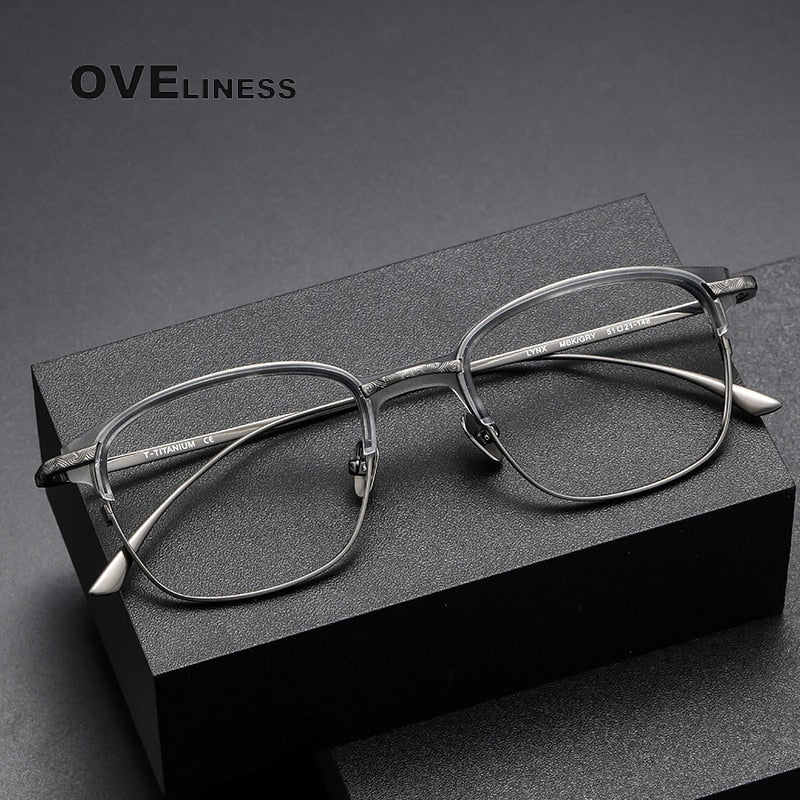 Oveliness Unisex Full Rim Square Titanium Eyeglasses Lynx Full Rim Oveliness   