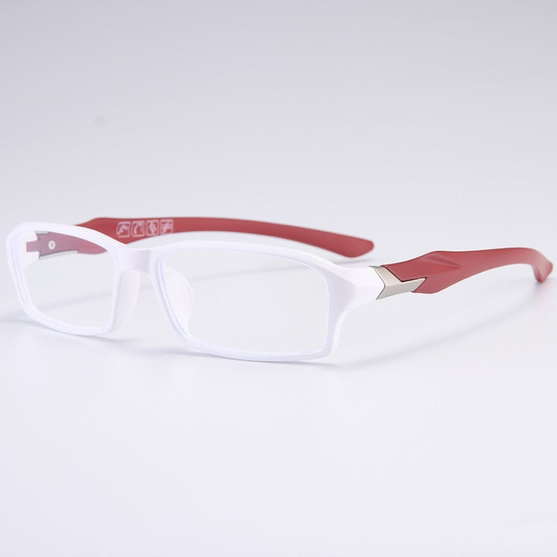 Cubojue Unisex Full Rim Rectangle Tr 90 Titanium Myopic Reading Glasses 5059m Reading Glasses Cubojue no function lens 0 white red 