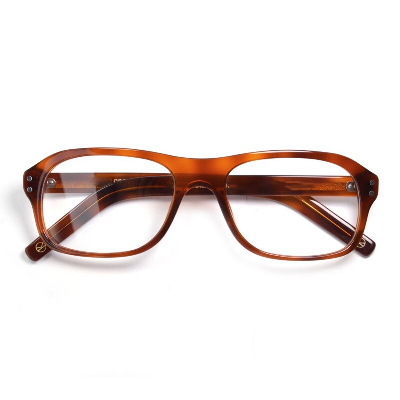 Cubojue Unisex Full Rim Square Acetate Myopic Reading Glasses Col105 Reading Glasses Cubojue no function lens 0 amber 