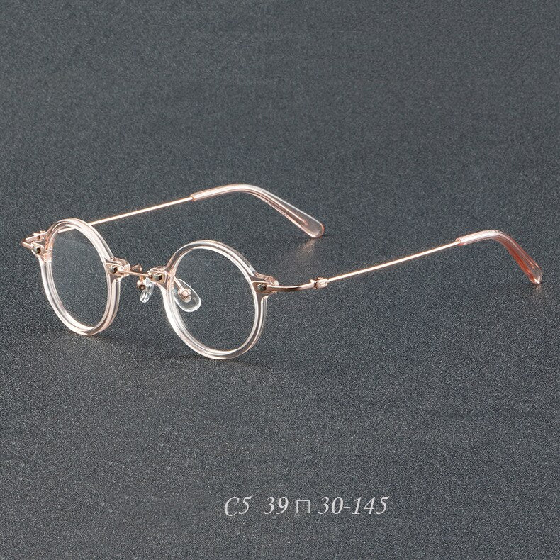CCspace Women's Full Rim Round Acetate Eyeglasses 55275 Full Rim CCspace Pink China 