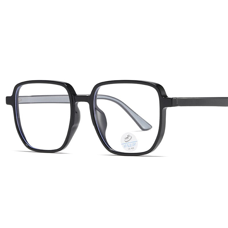 Reven Jate Unisex Full Rim Square Acetate Eyeglasses 81247 Full Rim Reven Jate black  