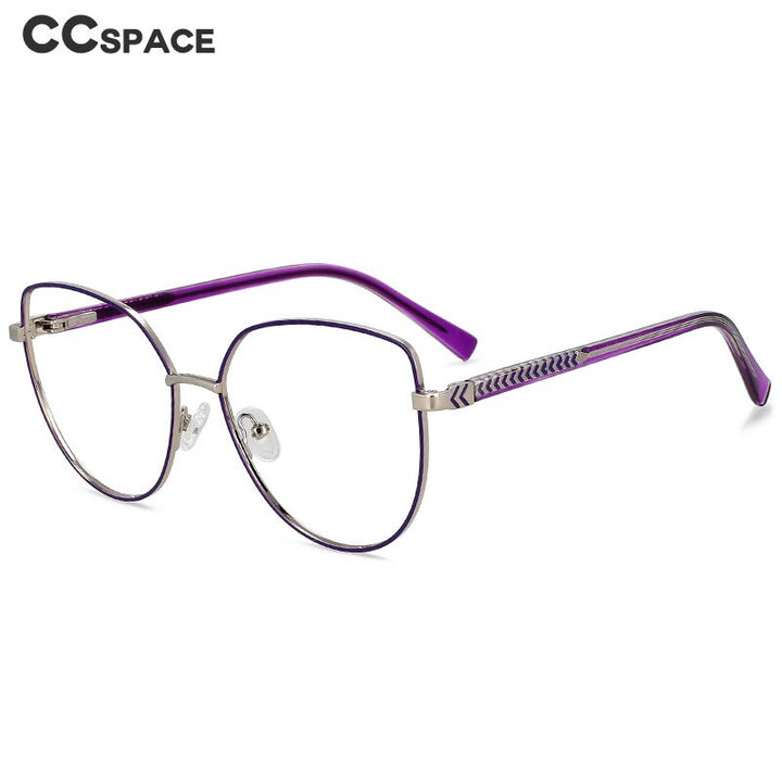 CCSpace Women's Full Rim Cat Eye Alloy Eyeglasses 55707 Full Rim CCspace   