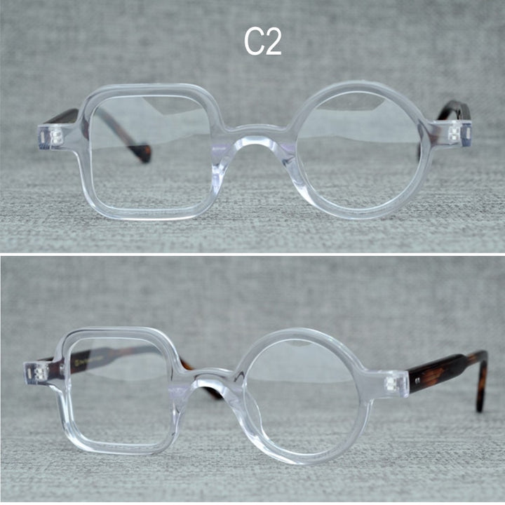 Yujo Unisex Full Rim Square Round Handcrafted Acetate Eyeglasses Clip On Sunglasses 002 Clip On Sunglasses Yujo C2 China 