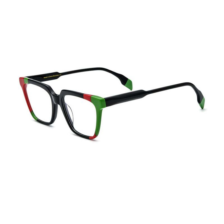 CCSpace Unisex Full Rim Square Acetate Eyeglasses 53341 Full Rim CCspace   