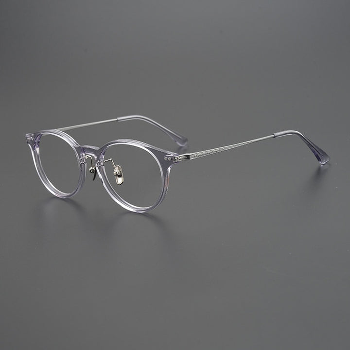 Gatenac Unisex Full Rim Round Tr 90 Titanium Eyeglasses Gxyj960 Full Rim Gatenac Gray  