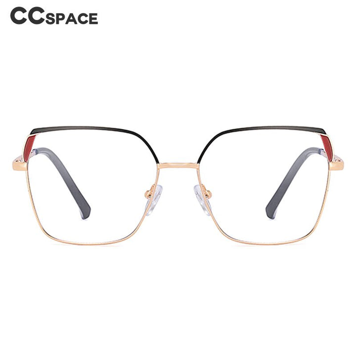 CCspace Women's Full Rim Squar Cat Eye Titanium Alloy Eyeglasses 55574 Full Rim CCspace   