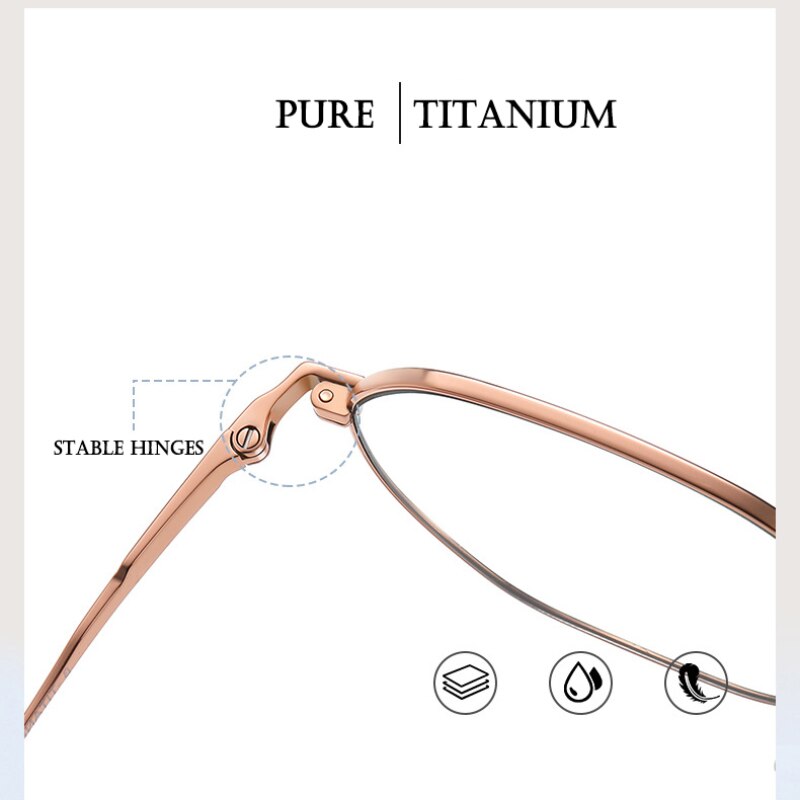 Hotony Women's Full Rim Polygonal Titanium Eyeglasses St6210 Full Rim Hotony   