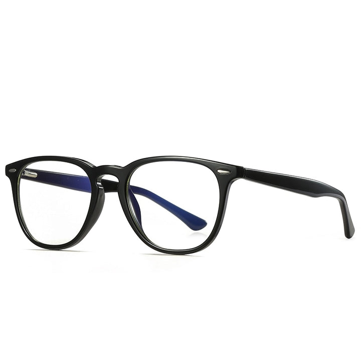 Gmei Women's Full Rim TR 90 Titanium Round Frame Eyeglasses 2059 Full Rim Gmei Optical C1 Black  