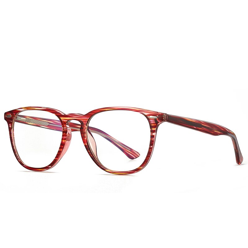 Gmei Women's Full Rim TR 90 Titanium Round Frame Eyeglasses 2059 Full Rim Gmei Optical C5 Red  