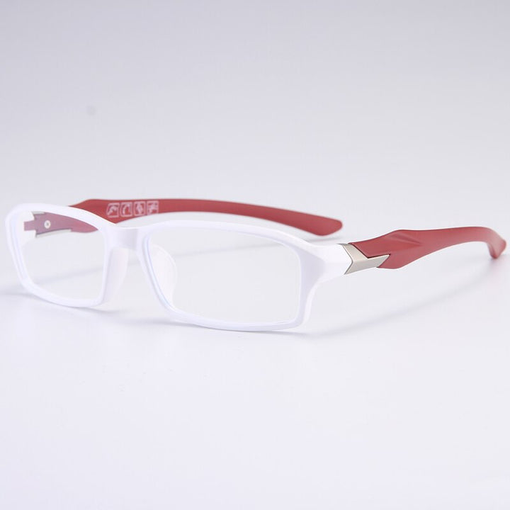 Bclear Men's Full Rim Rectangle Tr 90 Titanium Sport Eyeglasses My6059 Full Rim Bclear White Red  