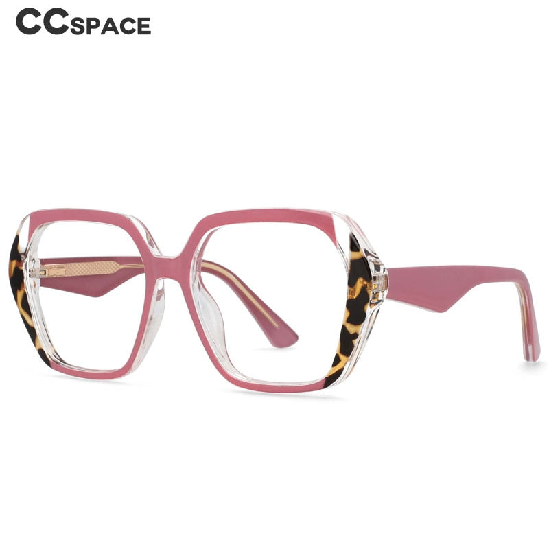 CCspace Women's Full Rim Irregular Square Tr 90 Titanium Eyeglasses 55340 Full Rim CCspace   