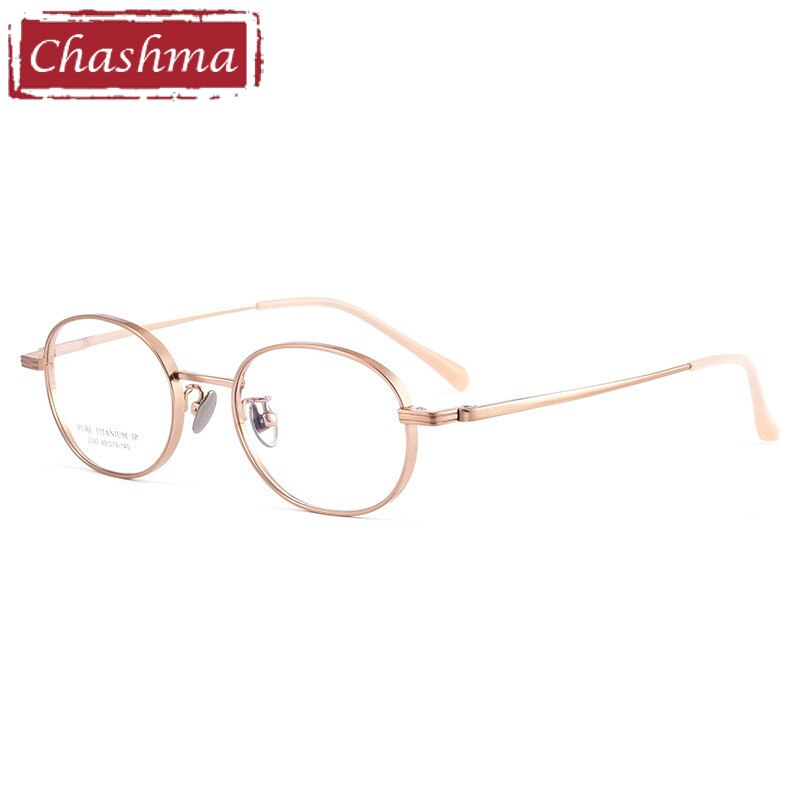 Chashma Ottica Unisex Full Rim Small Round Titanium Eyeglasses 2042 Full Rim Chashma Ottica Rose Gold  