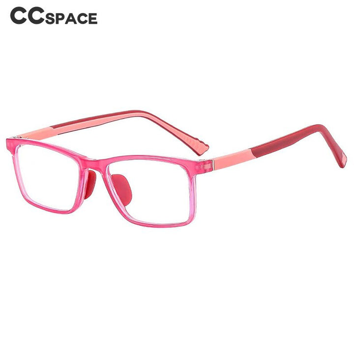 CCSpace Unisex Youth Full Rim Square Silicone Eyeglasses 54670 Full Rim CCspace   