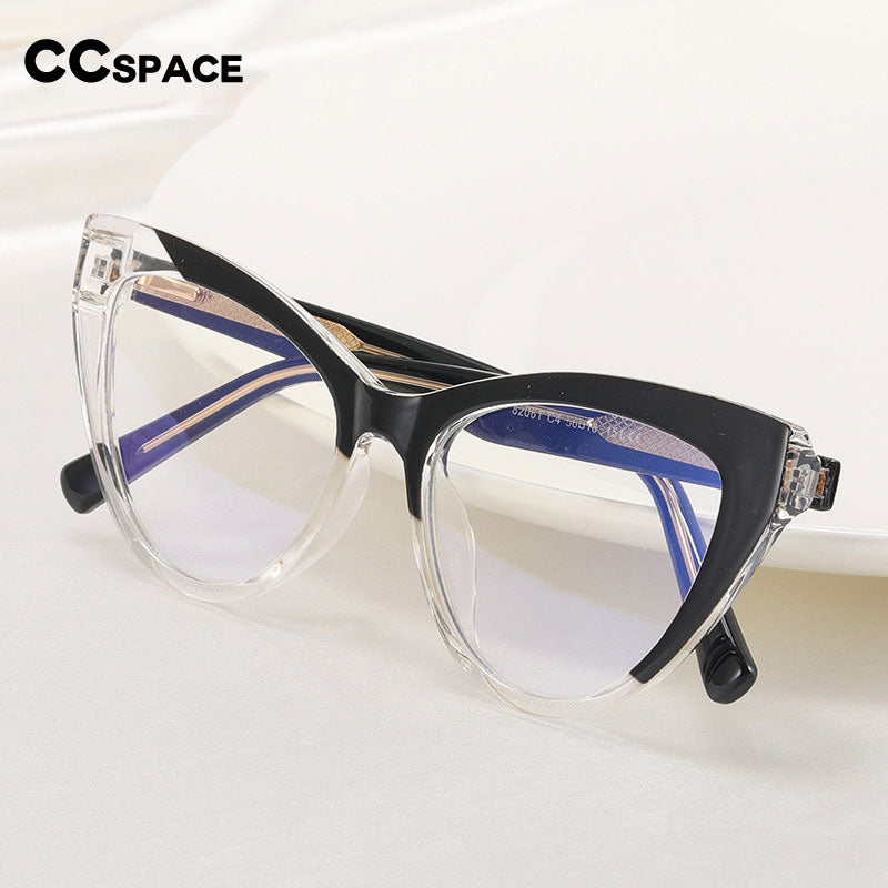 CCspace Women's Full Rim Cat Eye Tr 90 Titanium Eyeglasses 55288 Full Rim CCspace   