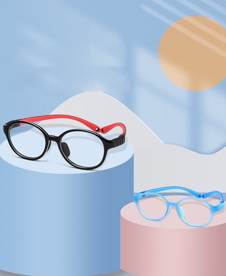 Yimaruili Unisex Children's Full Rim Round Tr 90 Silicone Eyeglasses 9022et Full Rim Yimaruili Eyeglasses   