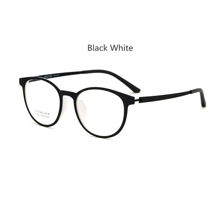 Handoer Unisex Full Rim Square Tr 90 Titanium Hyperopic Photochromic Reading Glasses 23091 0 To +150 Reading Glasses Handoer 0 black white 