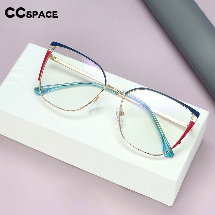 CCspace Women's Full Rim Square Cat Eye Tr 90 Titanium Eyeglasses 54427 Full Rim CCspace   