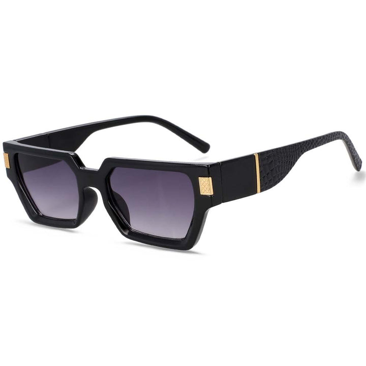 CCSpace Women's Full Rim Rectangle Resin Frame Sunglasses 54245 Sunglasses CCspace Sunglasses Black gray 54245SU 