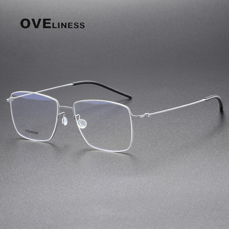 Oveliness Unisex Full Rim Square Titanium Eyeglasses 5508 Full Rim Oveliness silver  
