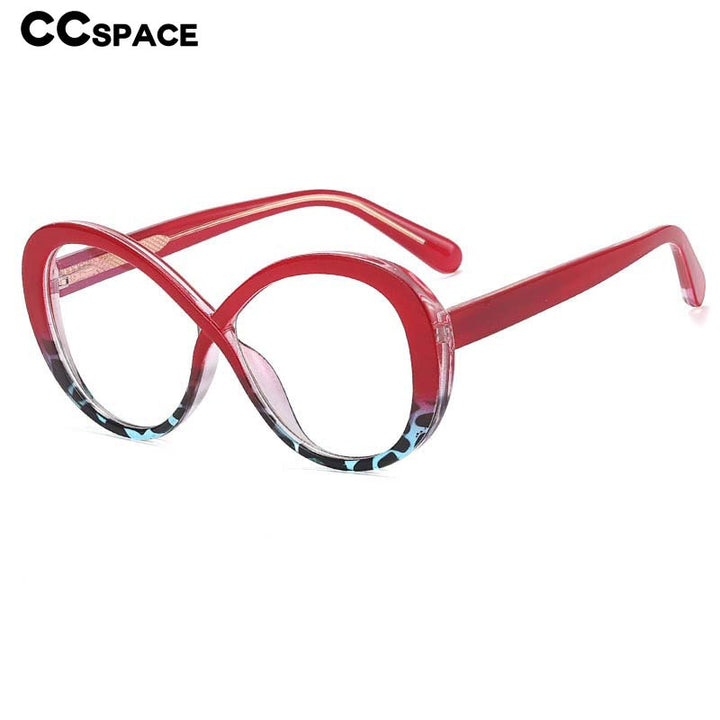 CCSpace Women's Full Rim Oval Cat Eye Tr 90 Titanium Eyeglasses 55029 Full Rim CCspace   