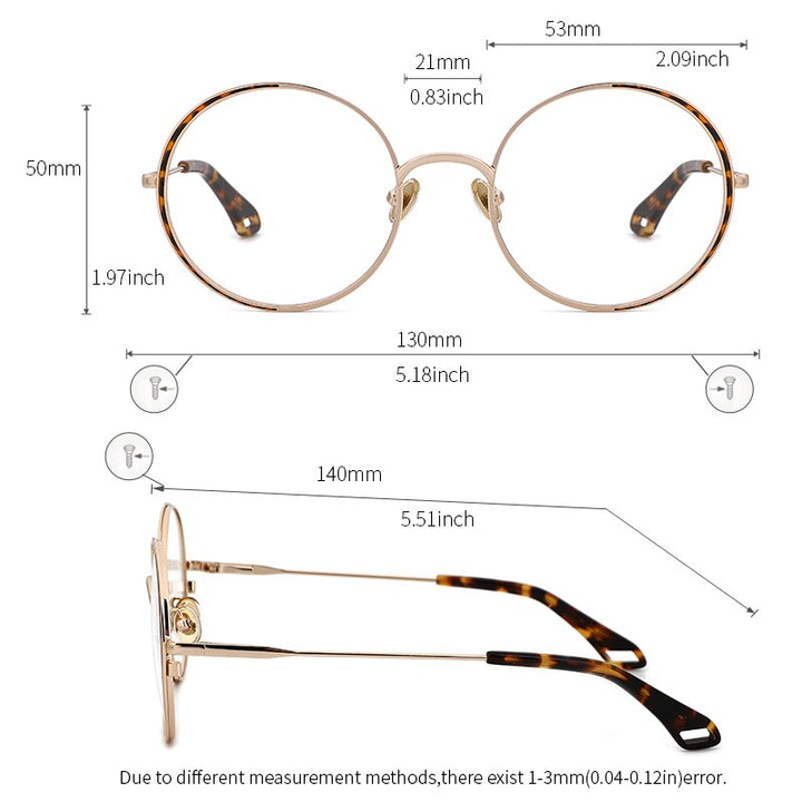 Kansept Women's Full Rim Round Stainless Steel Frame Eyeglasses Oq1004 Full Rim Kansept   