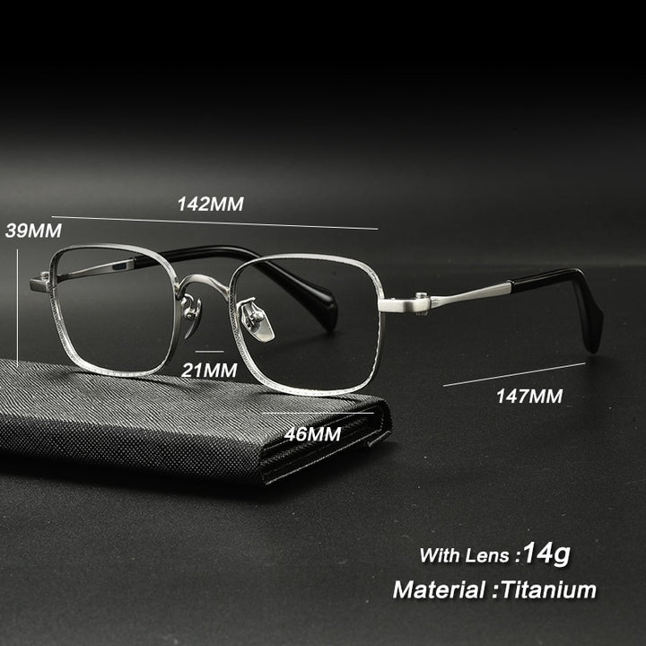 Gatenac Unisex Full Rim Irregular Square Titanium Eyeglasses Gxyj935 Full Rim Gatenac   
