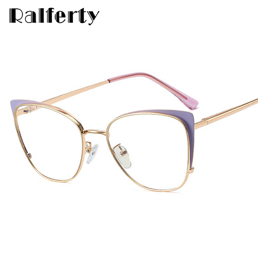 Ralferty Women's Full Rim Square Cat Eye Alloy Eyeglasses F95797 Full Rim Ralferty   