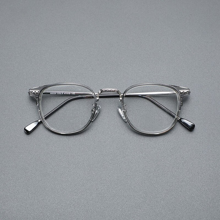 Cubojue Unisex Full Rim Small Square Tr 90 Titanium Hyperopic Reading Glasses M6009 Reading Glasses Cubojue   