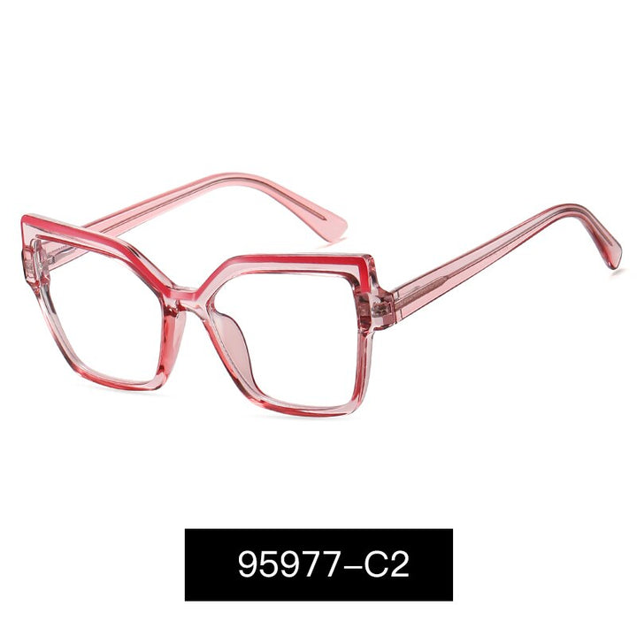 Hotony Women's Full Rim Square Cat Eye Alloy Eyeglasses 95977 Full Rim Hotony C2  