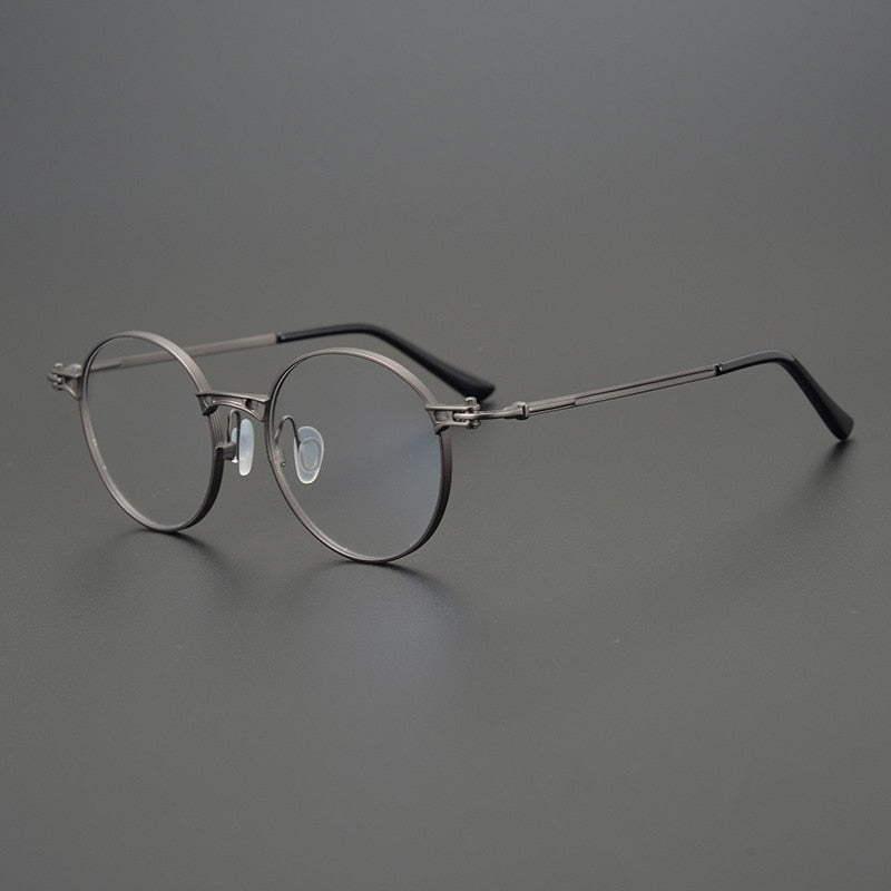 Gatenac Unisex Full Rim Round Titanium Frame Eyeglasses Gxyj760 Full Rim Gatenac   