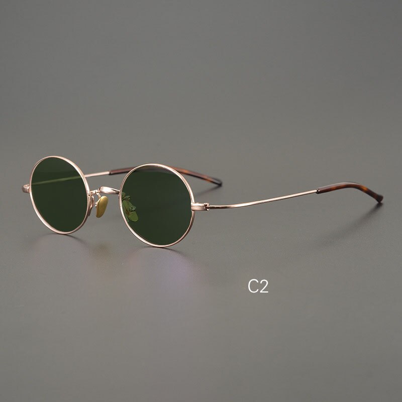 Yujo Men's Full Rim Round Titanium Polarized Sunglasses Sunglasses Yujo C2 China 