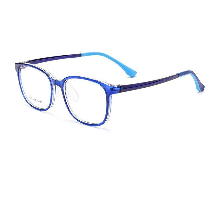 KatKani Unisex Children's Full Rim Round Square Tr 90 Eyeglasses 2606et Full Rim KatKani Eyeglasses Blue  
