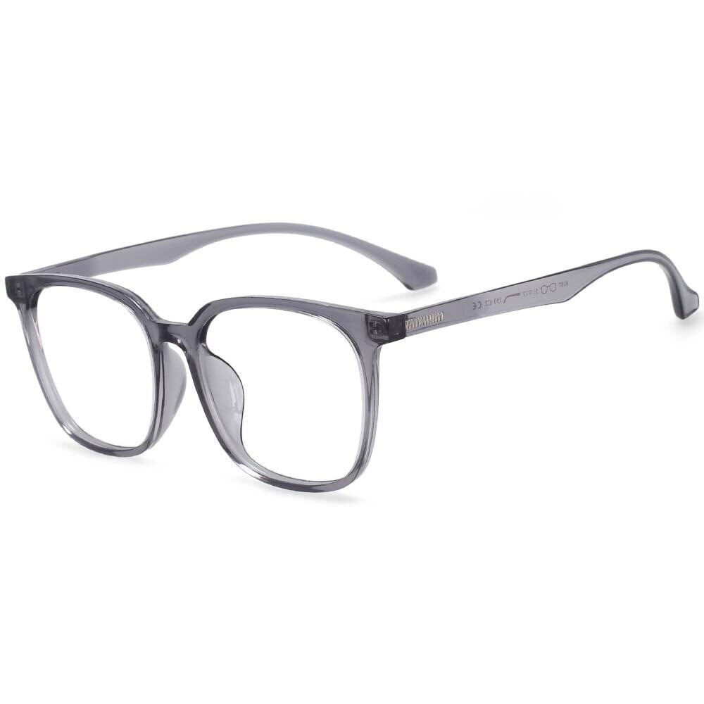 CCspace Unisex Full Rim Round Square Resin Frame Eyeglasses 54337 Full Rim CCspace Gray China 