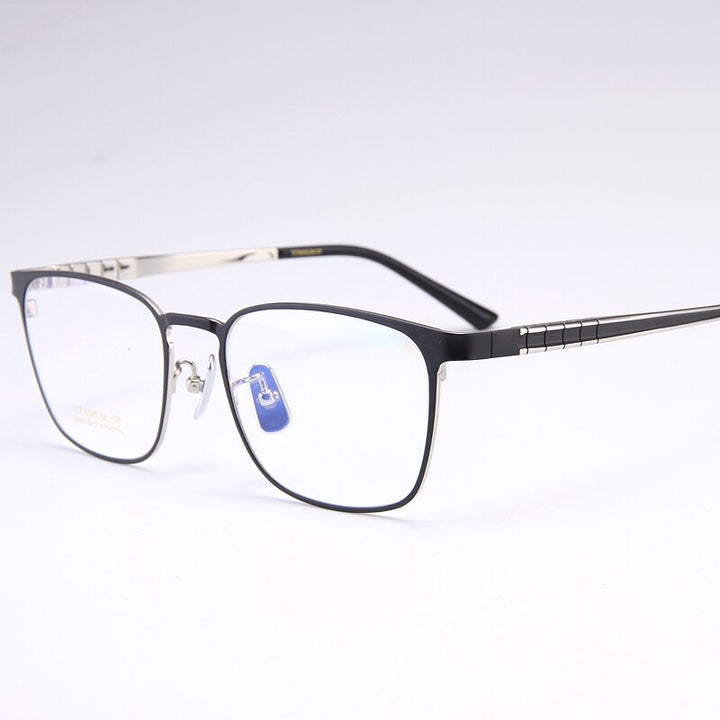 Bclear Men's Full Rim Square Titanium Eyeglasses My91063 Full Rim Bclear   