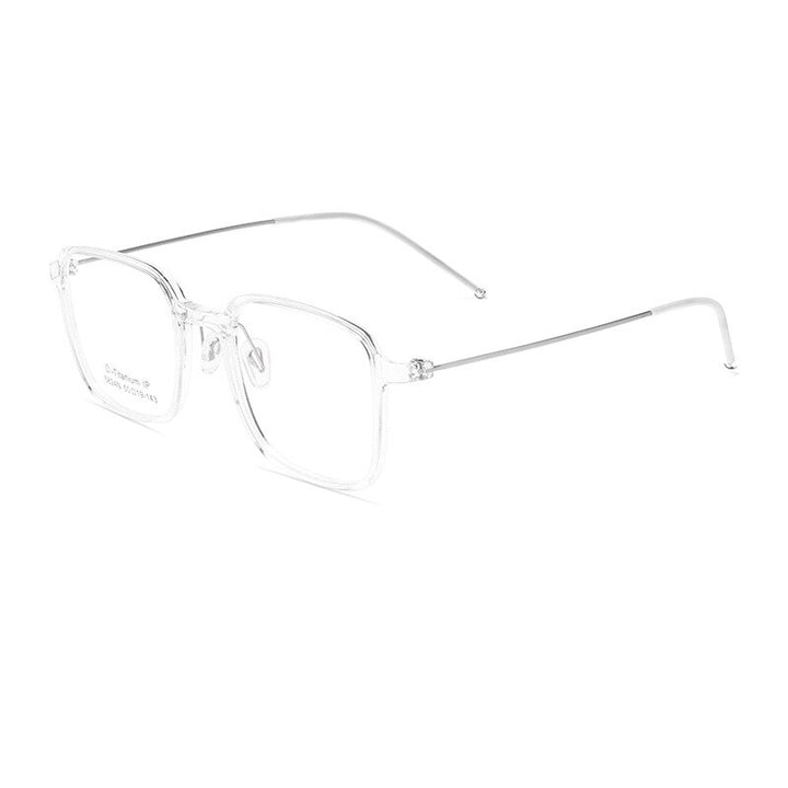 Yimaruili Unisex Full Rim Square Tr 90 Titanium Eyeglasses 5824 Full Rim Yimaruili Eyeglasses Transparent  