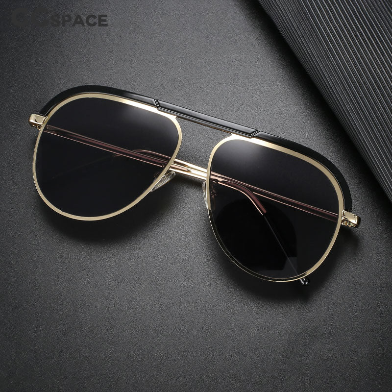 CCspace Unisex Full Rim Large Square Alloy UV400 Sunglasses 56363 Sunglasses CCspace Sunglasses   
