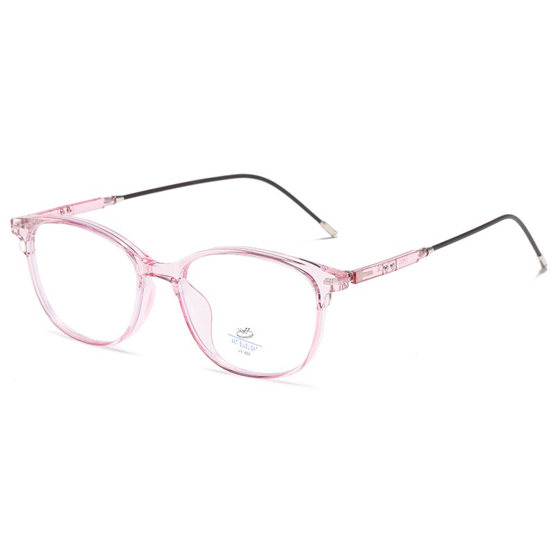 Reven Jate Unisex Full Rim Round Square Tr 90 Eyeglasses 81234 Full Rim Reven Jate pink  