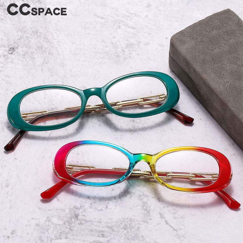 CCSpace Women's Full Rim Small Oval Acetate Eyeglasses 54980 Full Rim CCspace   