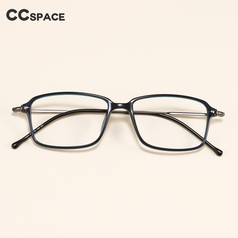 CCSpace Unisex Full Rim Square Titanium Alloy Eyeglasses 56120 Full Rim CCspace   