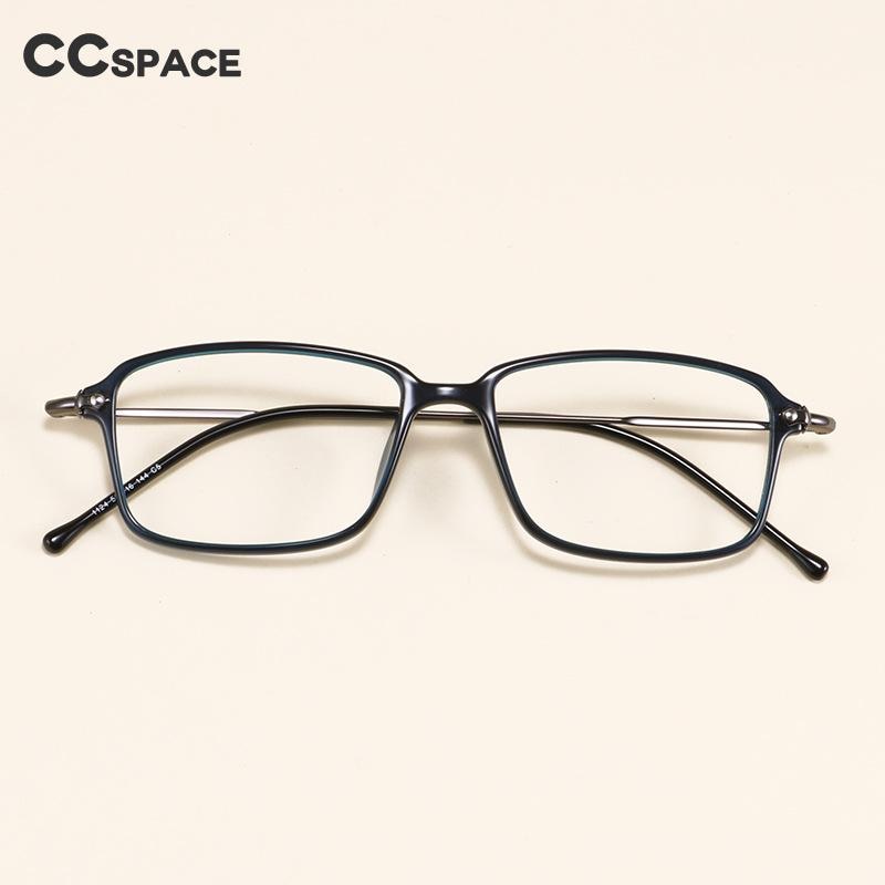 CCspace Unisex Full Rim Square Titanium Alloy Eyeglasses 56120 Full Rim CCspace   