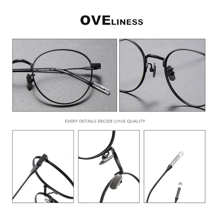 Oveliness Unisex Full Rim Round Titanium Eyeglasses 80804 Full Rim Oveliness   