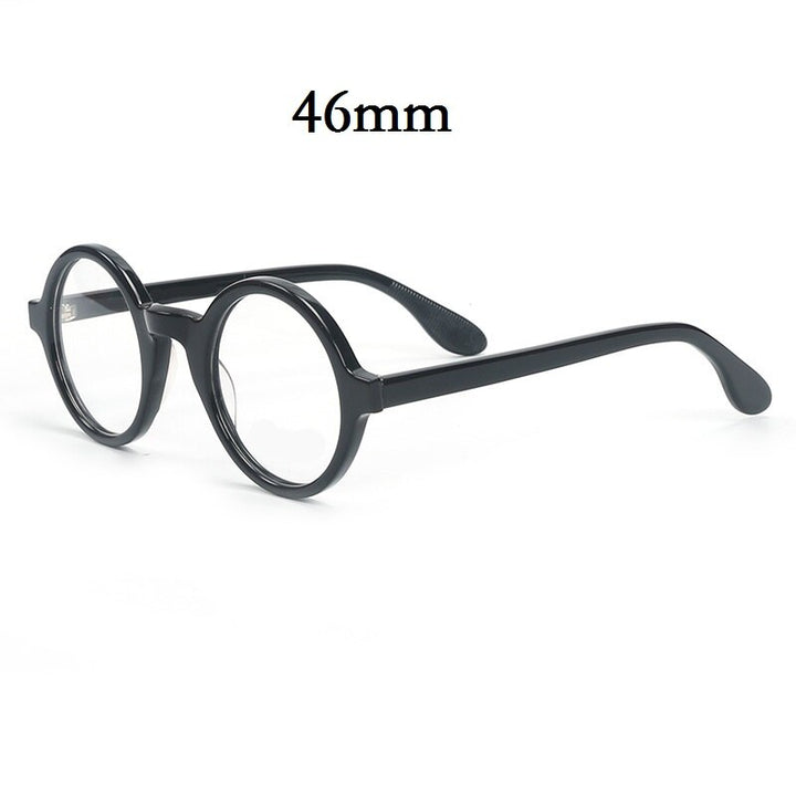 Cubojue Unisex Full Rim Round 42mm 46mm Acetate Hyperopic Reading Glasses Reading Glasses Cubojue no function lens 0 black 46mm 