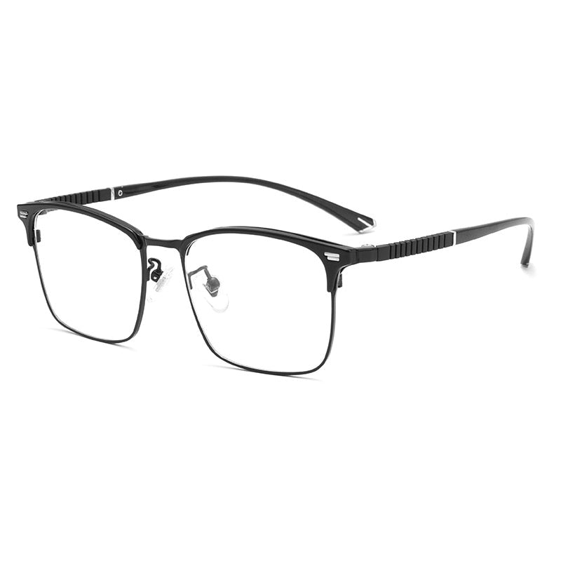 Yimaruili Men's Full Rim Square Alloy Eyeglasses P99070m Full Rim Yimaruili Eyeglasses Black  