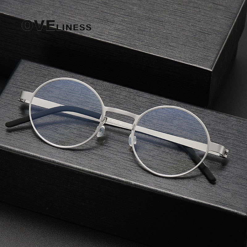 Oveliness Unisex Full Rim Round Titanium Eyeglasses 9610 Full Rim Oveliness   