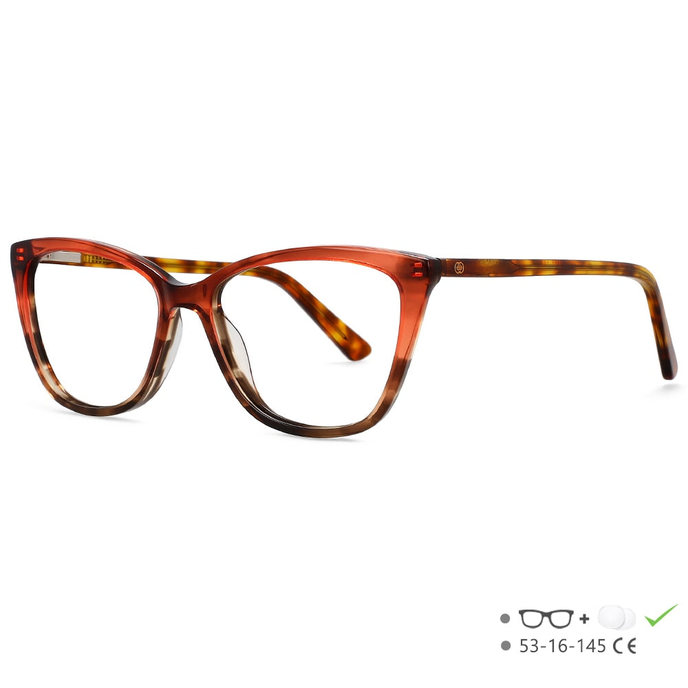 CCspace Unisex Full Rim Square Cat Eye Acetate Eyeglasses 55569 Full Rim CCspace C2 China 