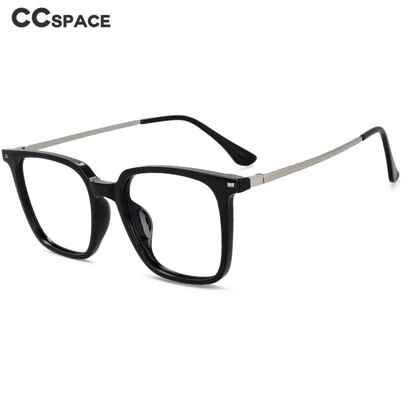 CCspace Unisex Full Rim Square Tr 90 Titanium Eyeglasses 55981 Full Rim CCspace   