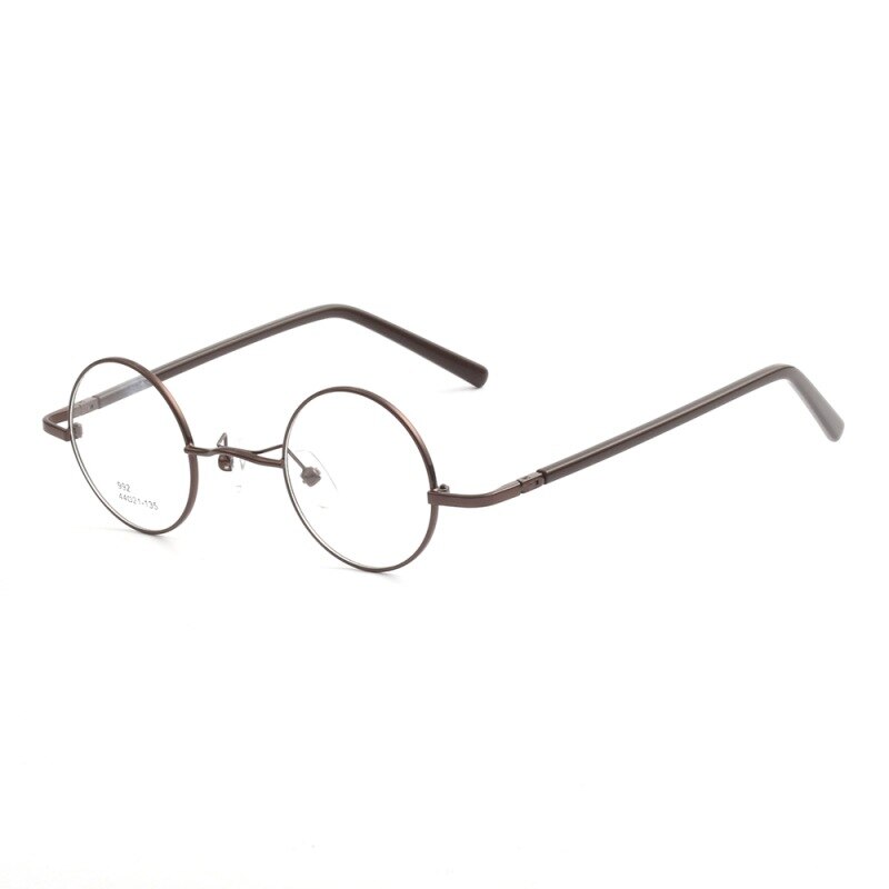 Cubojue Unisex Full Rim 44mm Round Alloy Hyperopic Reading Glasses 992 Reading Glasses Cubojue no function lens 0 Auburn 