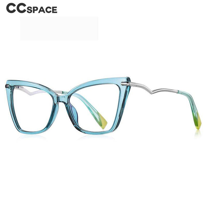 CCspace Women's Full Rim Square Cat Eye Tr 90 Titanium Eyeglasses 53148 Full Rim CCspace   