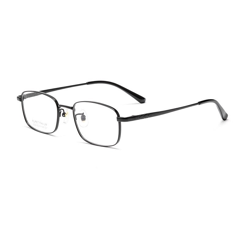 KatKani Unisex Full Rim Square Titanium Eyeglasses 9022yt Full Rim KatKani Eyeglasses Black  